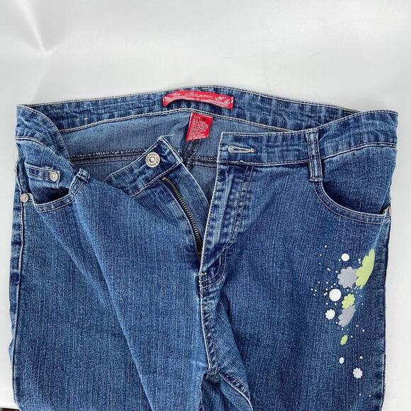 COS Capri Jeans Women's Size 8 Blue Stretch Denim Pants Floral Decals - Picture 3 of 14